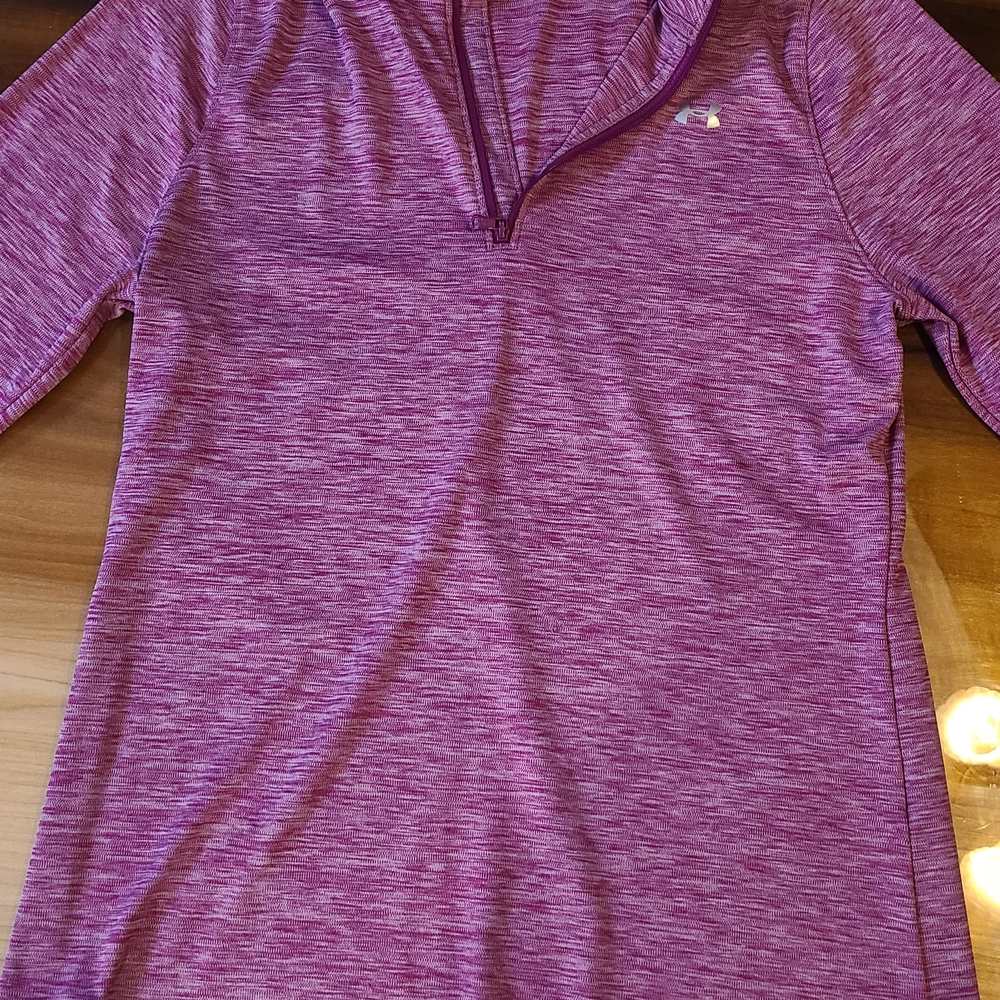 Under Armour Kids' Heathered Purple Quarter-Zip